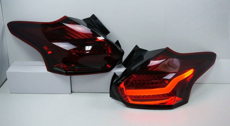 Smoke Red Full LED 3D Light Bar Tail Lights Fit For Ford Focus LZ 2015-2018 - Machter