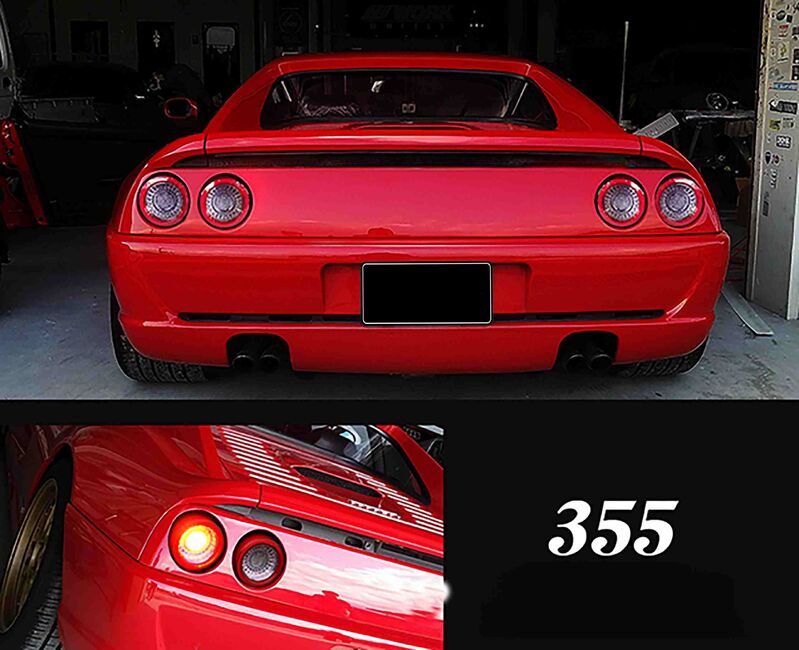 3D Clear Red Full LED Tail Lights Fit For Ferrari 360 Modena 512 F355 550 575M F50 1999-2005 TL-FR001LS - Machter