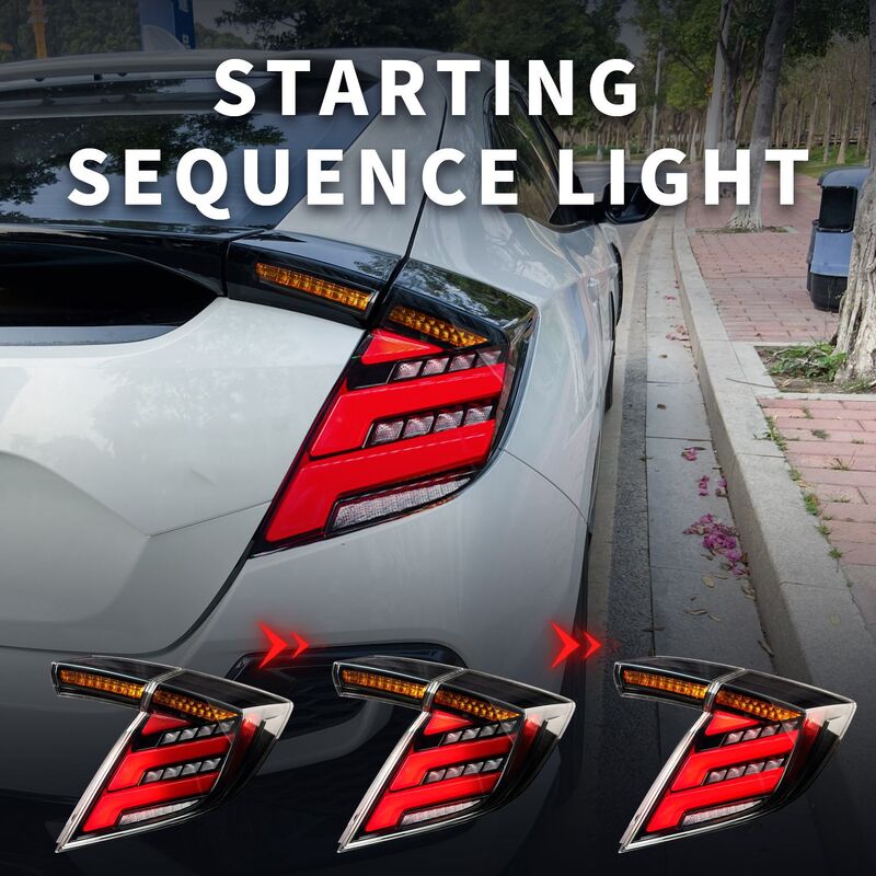 V2 Clear LED Tail Lights Fit For Honda Civic FK7 Type R FK8 2016-2021 TL-HD026LS - Machter