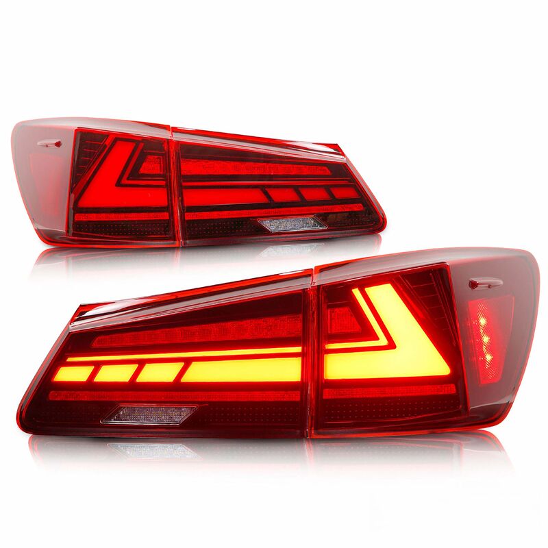 V2 3D Clear Red LED Sequential Tail Lights Fit For Lexus ISF IS250 IS350 2005-2013 TL-LX028LS - Machter