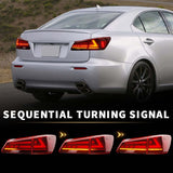 V2 3D Clear Red LED Sequential Tail Lights Fit For Lexus ISF IS250 IS350 2005-2013 TL-LX028LS - Machter