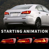V2 3D Clear Red LED Sequential Tail Lights Fit For Lexus ISF IS250 IS350 2005-2013 TL-LX028LS - Machter