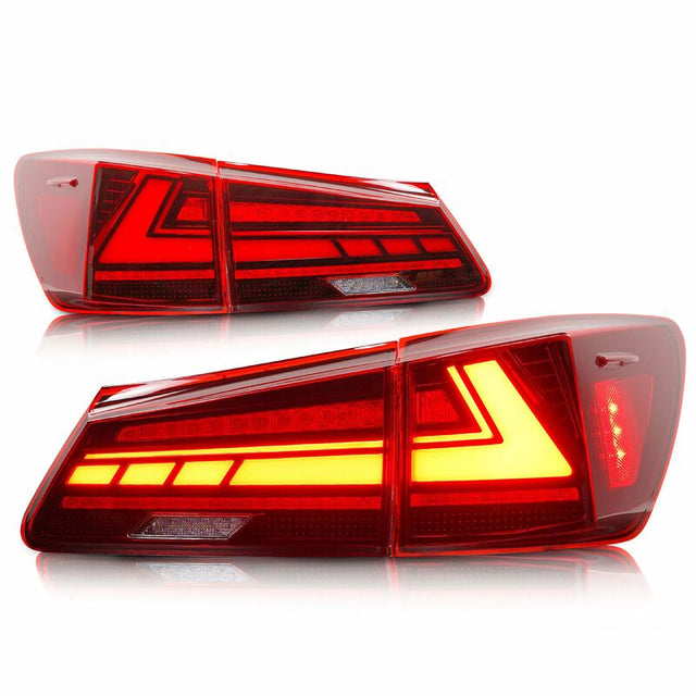 V2 3D Clear Red LED Sequential Tail Lights Fit For Lexus ISF IS250 IS350 2005-2013 TL-LX028LS - Machter
