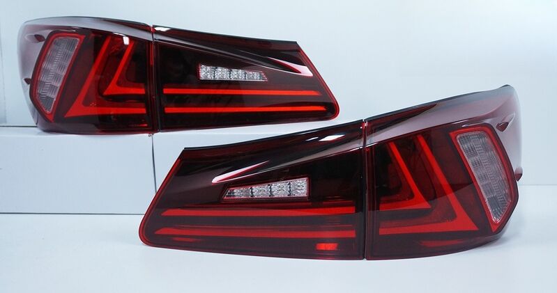 Clear Red LED Light Bar Tail Lights Fit For Lexus ISF IS250 IS350 2005-2013 TL-LX031LS - Machter