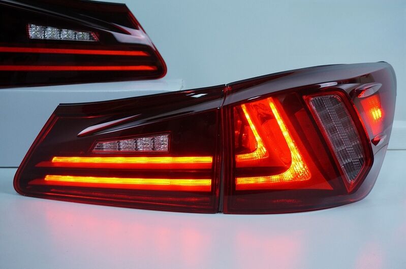 Clear Red LED Light Bar Tail Lights Fit For Lexus ISF IS250 IS350 2005-2013 TL-LX031LS - Machter