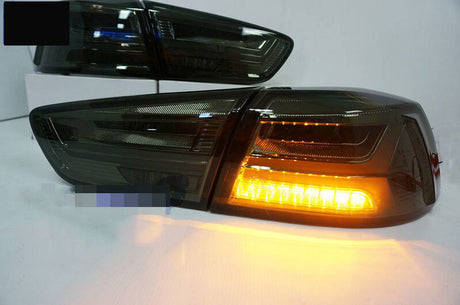 Smoke LED Dynamic Tail Lights Fit For Mitsubishi Lancer CJ EVO X VRX 2007-2018 - Machter