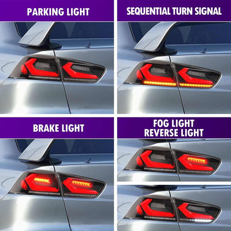 Smoke 3D V4 LED Tail Lights Fit For Mitsubishi Lancer CJ EVO X VRX 2007-2018 - Machter