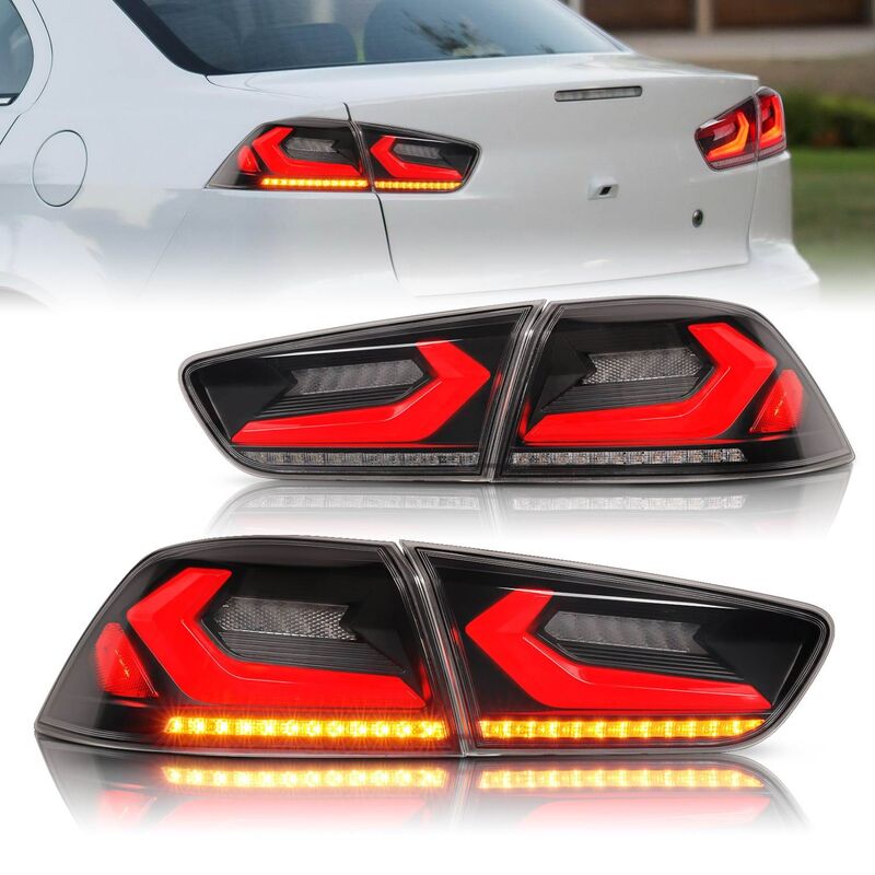 Smoke 3D V4 LED Tail Lights Fit For Mitsubishi Lancer CJ EVO X VRX 2007-2018 TL-MB030LS - Machter