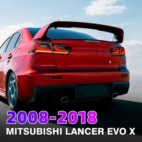 Smoke 3D V4 LED Tail Lights Fit For Mitsubishi Lancer CJ EVO X VRX 2007-2018 - Machter