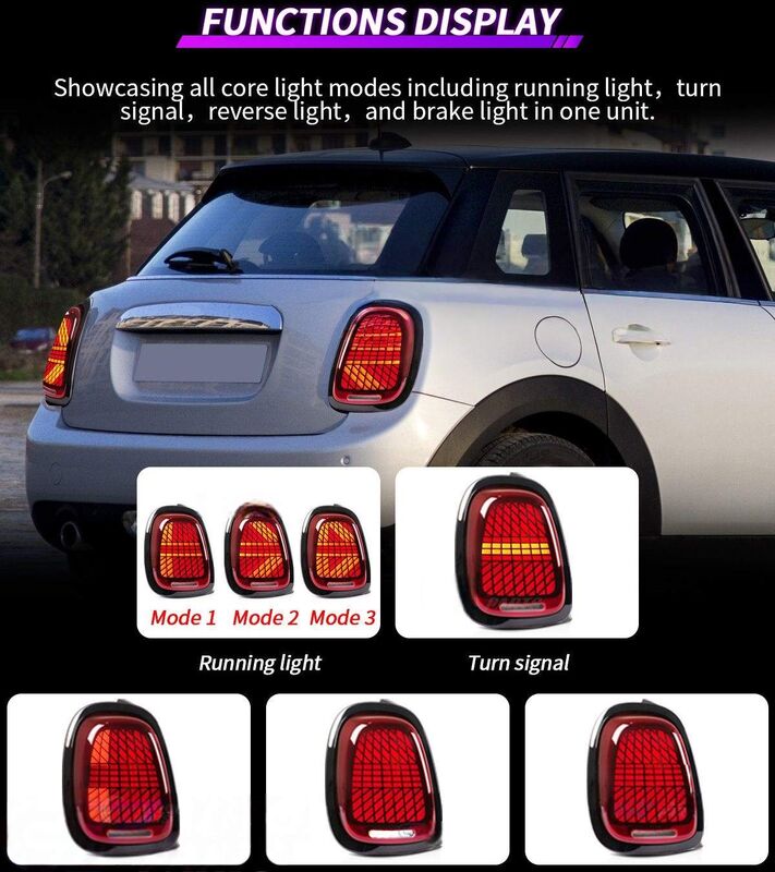 Clear Red LED Sequential Signal Tail Lights Fit For Mini Cooper F55/56/57 2014-2021 TL-MIN001LS - Machter
