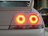 78 Works Fiber Ring LED Taillights Fit For Nissan Skyline R33 GTR GTS25T GTST 1993-1998 TL-NS022LS - Machter
