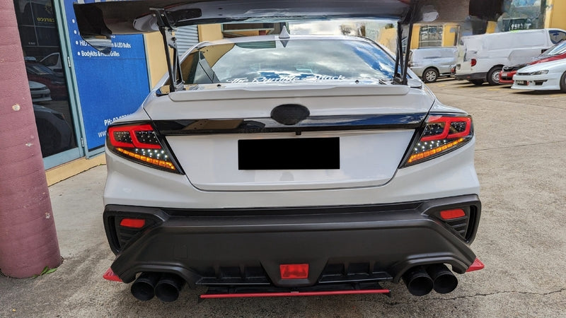 Black Red Full LED Dynamic Tail Lights Fit For Subaru WRX VB 2022-2024 TL-SB024LS - Machter