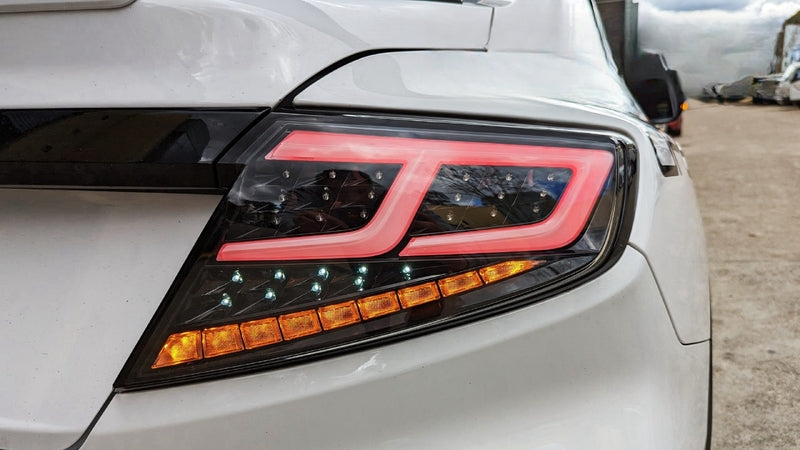 Black With White Bar Full LED Dynamic Tail Lights Fit For Subaru WRX VB 2022-2024 TL-SB030LS - Machter