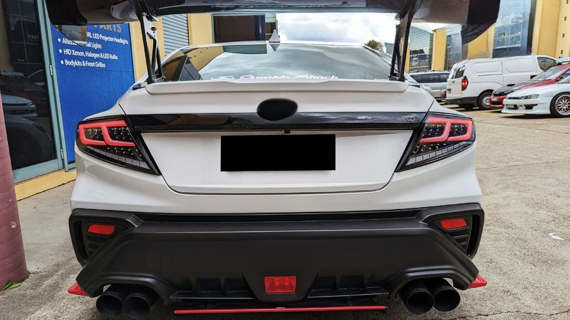 Black With White Bar Full LED Dynamic Tail Lights Fit For Subaru WRX VB 2022-2024 TL-SB030LS - Machter