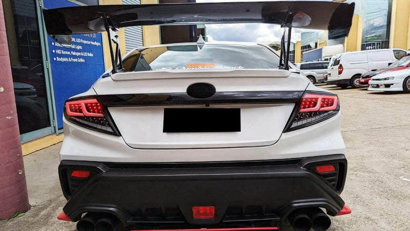 Black With White Bar Full LED Dynamic Tail Lights Fit For Subaru WRX VB 2022-2024 TL-SB030LS - Machter