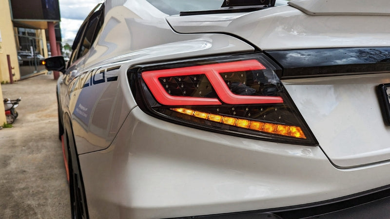 Black With White Bar Full LED Dynamic Tail Lights Fit For Subaru WRX VB 2022-2024 TL-SB030LS - Machter