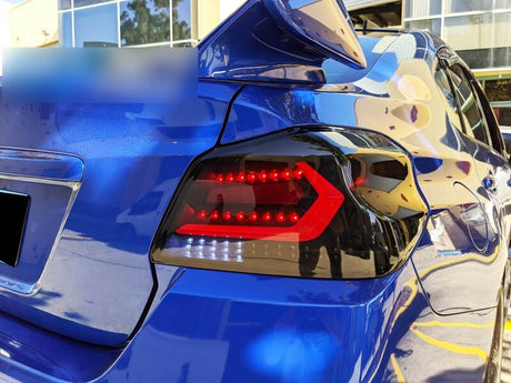 V5 Smoke Black Full LED Tail Lights Dynamic Indicator Fit For Subaru WRX STI 2015-2021 - Machter