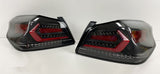 V5 Black Red Bar LED Tail Lights Dynamic Indicator Fit For Subaru WRX STI VA 2015-2021 TL-SB040LS - Machter