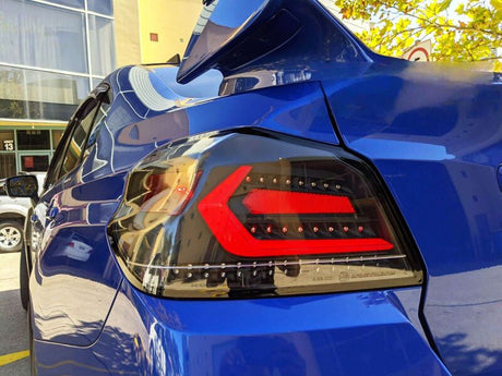 V5 Black Red Bar LED Tail Lights Dynamic Indicator Fit For Subaru WRX STI VA 2015-2021 - Machter