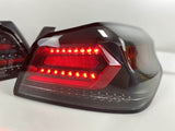 V5 Black Red Bar LED Tail Lights Dynamic Indicator Fit For Subaru WRX STI VA 2015-2021 TL-SB040LS - Machter