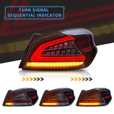 Black Full LED V3 Dynamic Indicator LED Tail Lights Fit For Subaru WRX STI VA 2015-2021 TL-SB057LS - Machter