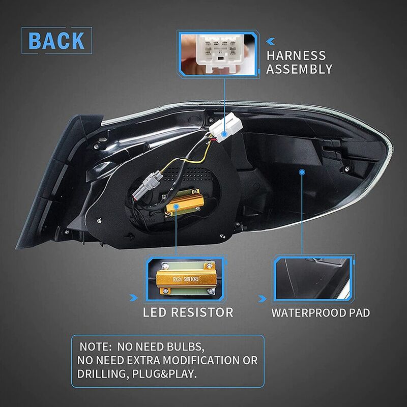Black Full LED V3 Dynamic Indicator LED Tail Lights Fit For Subaru WRX STI VA 2015-2021 TL-SB057LS - Machter