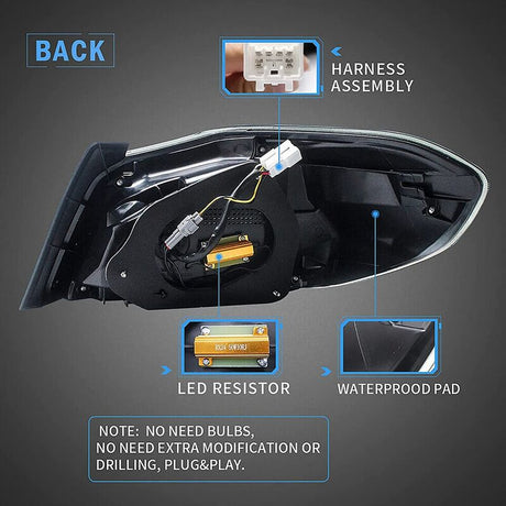 Black Full LED V3 Dynamic Indicator LED Tail Lights Fit For Subaru WRX STI VA 2015-2021 TL-SB057LS - Machter