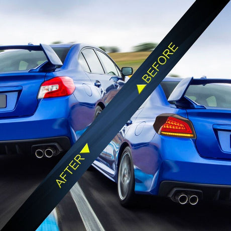 Smoke Full LED V3 Dynamic Indicator LED Tail Lights Fit For Subaru WRX STI VA 2015-2021 - Machter