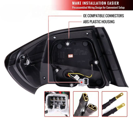 Spec D Smoke LED Taillights Dynamic Signal Fit For Subaru Impreza WRX STI G3 4D 2008-2013 - Machter