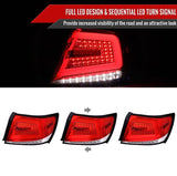 Spec D Clear Red LED Taillights Fit For Subaru Impreza WRX STI G3 4D 2008-2013 TL-SB074LS - Machter