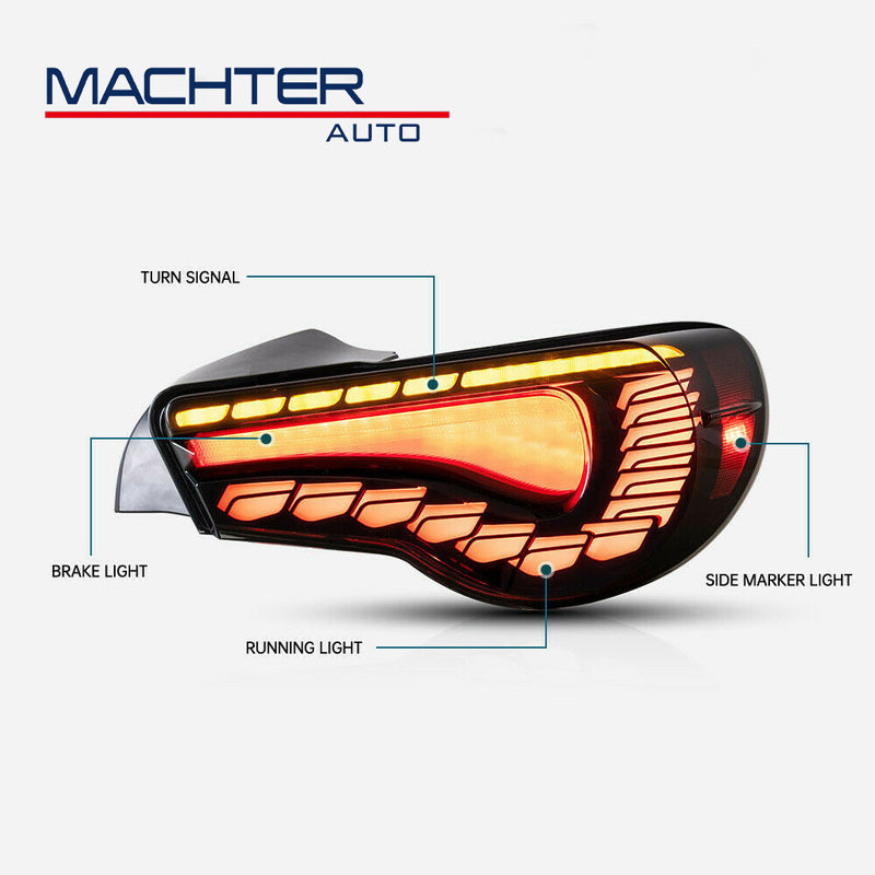 Vland V2 Smoke LED Tail Lights Fit For Toyota 86 GT GTS For Subaru BRZ 2012-2021 TL-TA011LS - Machter