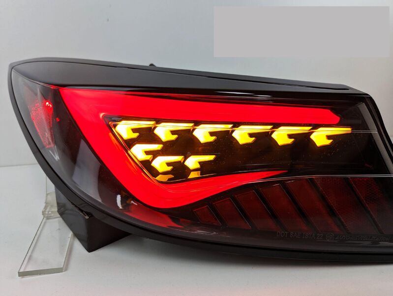 OLM Black Red Bar LED Dynamic Tail Lights Fit For Toyota 86 GR86 For Subaru BRZ 2022-2023 TL-TA026LS - Machter