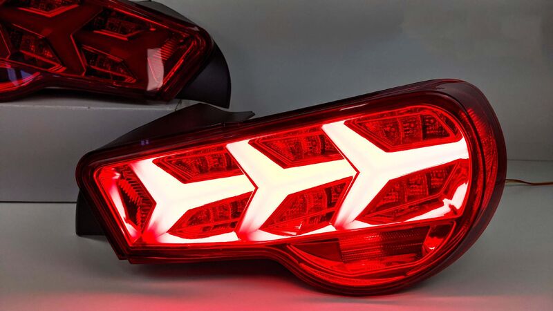 Clear Red Lambo Style LED Dynamic Indicator Tail Lights Fit For Toyota 86 For Subaru BRZ ZN6 TL-TA061LS - Machter