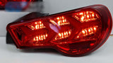 Clear Red Lambo Style LED Dynamic Indicator Tail Lights Fit For Toyota 86 For Subaru BRZ ZN6 TL-TA061LS - Machter