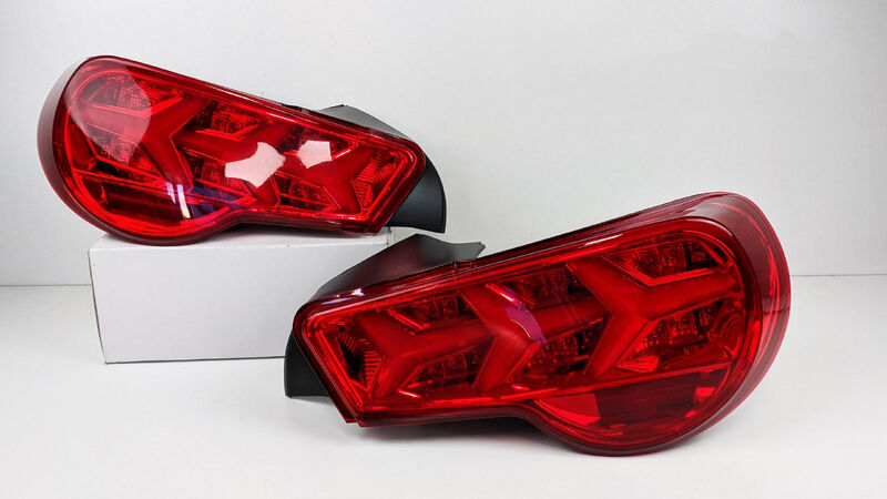 Clear Red Lambo Style LED Dynamic Indicator Tail Lights Fit For Toyota 86 For Subaru BRZ ZN6 TL-TA061LS - Machter
