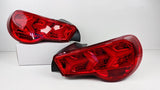 Clear Red Lambo Style LED Dynamic Indicator Tail Lights Fit For Toyota 86 For Subaru BRZ ZN6 TL-TA061LS - Machter