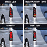 Smoke Red V3 3D Full LED Tail Lights Fit For Toyota Hiace Van 2004-2020 TL-TA062LS - Machter