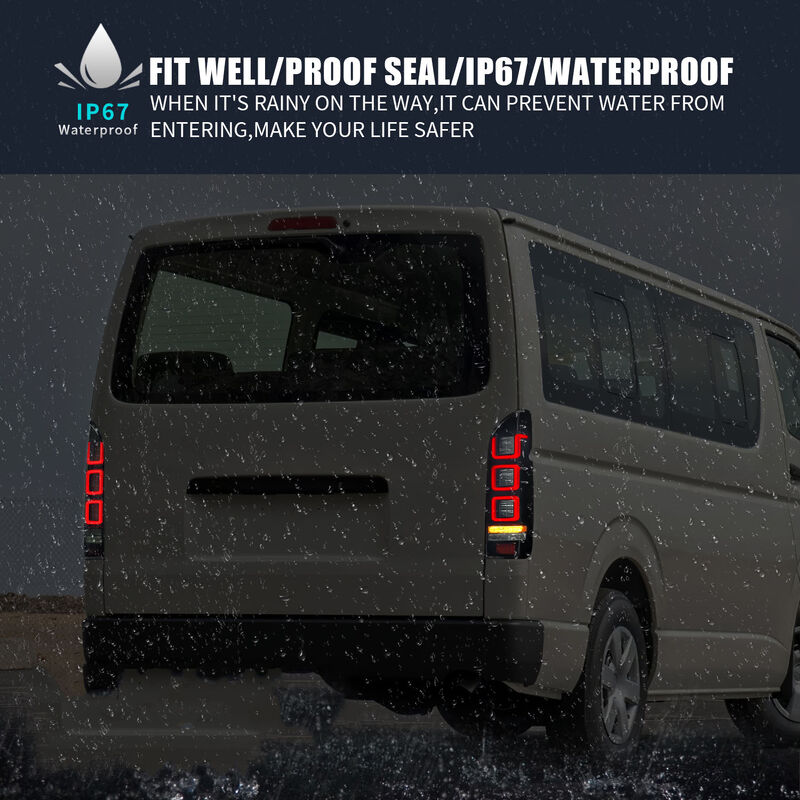 Smoke Red V3 3D Full LED Tail Lights Fit For Toyota Hiace Van 2004-2020 TL-TA062LS - Machter