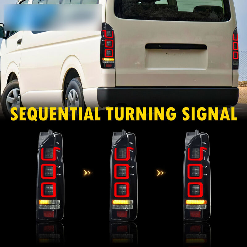Smoke Red V3 3D Full LED Tail Lights Fit For Toyota Hiace Van 2004-2020 TL-TA062LS - Machter