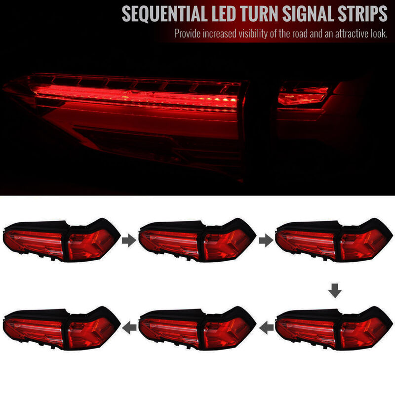 Spec D Smoke Red 3D LED Tail Lights Dynamic Signal Fit For Toyota Rav 4 2019-2023 TL-TA067LS - Machter