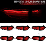Spec D Smoke Red 3D LED Tail Lights Dynamic Signal Fit For Toyota Rav 4 2019-2023 TL-TA067LS - Machter