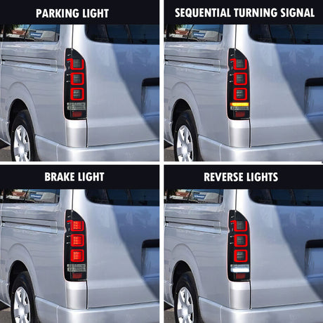 Smoke Black V3 3D Full LED Tail Lights Fit For Toyota Hiace Van 2004-2020 - Machter