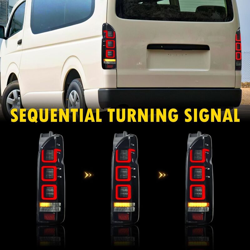 Smoke Black V3 3D Full LED Tail Lights Fit For Toyota Hiace Van 2004-2020 TL-TA082LS - Machter