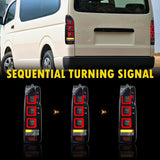 Smoke Black V3 3D Full LED Tail Lights Fit For Toyota Hiace Van 2004-2020 TL-TA082LS - Machter