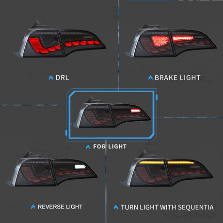 Smoke 3D Full LED Sequential Tail Lights Fit For Tesla Model 3 2017-2022 - Machter