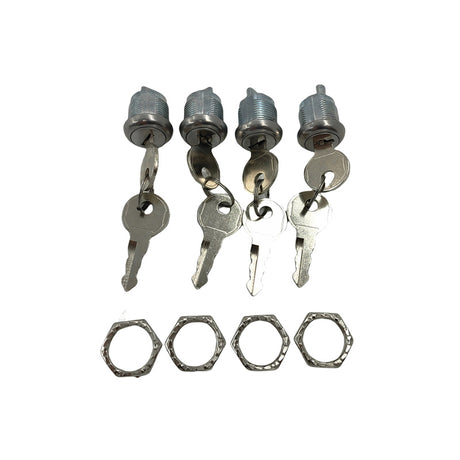 4 x Pack Truck Tool Box Replacement Lock & Keys With Cylinder Nut Fit For Flush Folding T Handle Toolbox - Machter