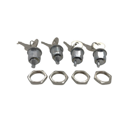 4 x Pack Truck Tool Box Replacement Lock & Keys With Cylinder Nut Fit For Flush Folding T Handle Toolbox - Machter