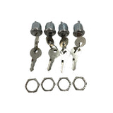 4 x Pack Truck Tool Box Replacement Lock & Keys With Cylinder Nut Fit For Flush Folding T Handle Toolbox TLOCK-4PCS - Machter