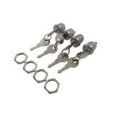 4 x Pack Truck Tool Box Replacement Lock & Keys With Cylinder Nut Fit For Flush Folding T Handle Toolbox TLOCK-4PCS - Machter