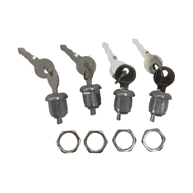 4 x Pack Truck Tool Box Replacement Lock & Keys With Cylinder Nut Fit For Flush Folding T Handle Toolbox TLOCK-4PCS - Machter